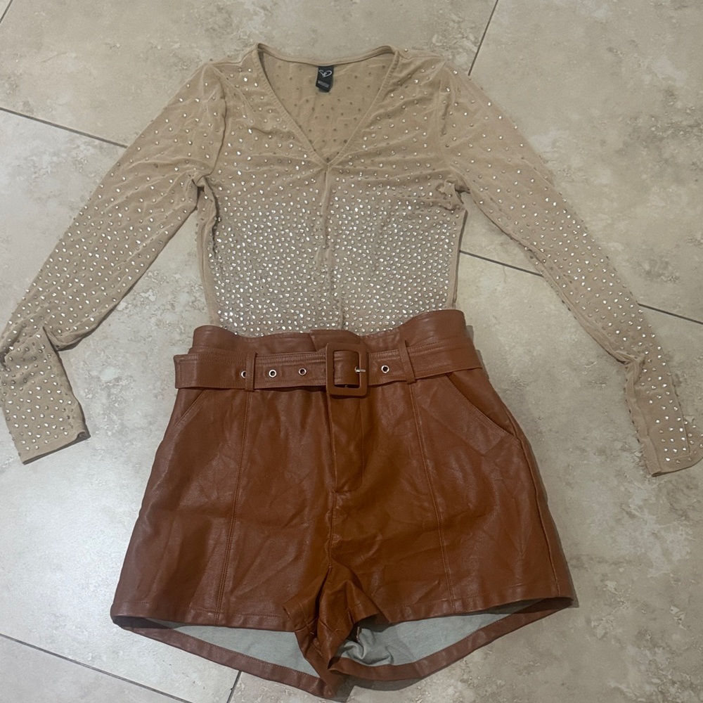 Altar'd State High Waist Brown Shorts